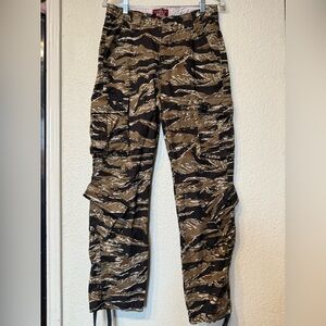 Match Brown and Black Cargo Pants with Durable Fabric